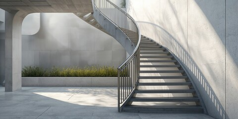 Architecture Stairway Metal Railing